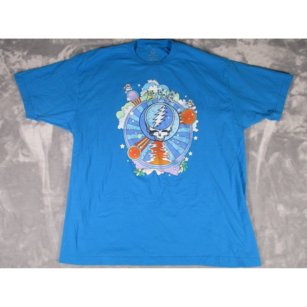 Grateful Dead Steal Your Face Dancing Bears Graphic Blue Tee T-Shirt Men's XXL